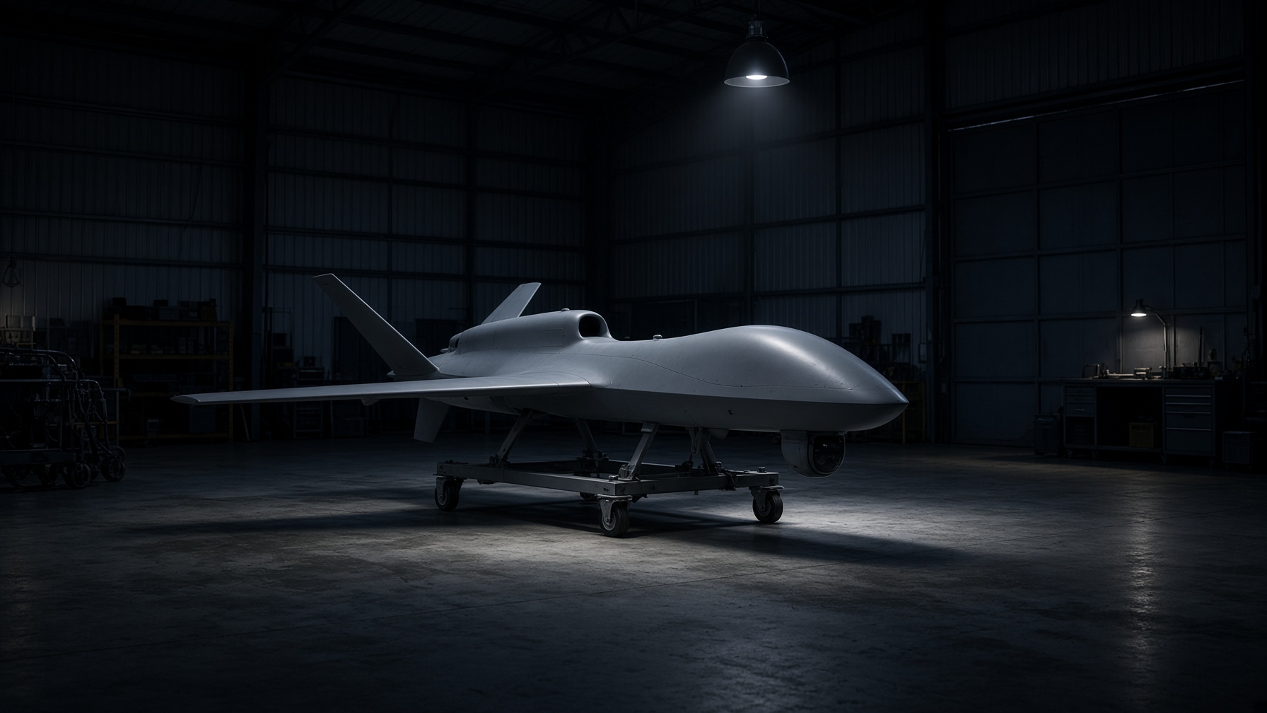 Tactical UAV in a hangar