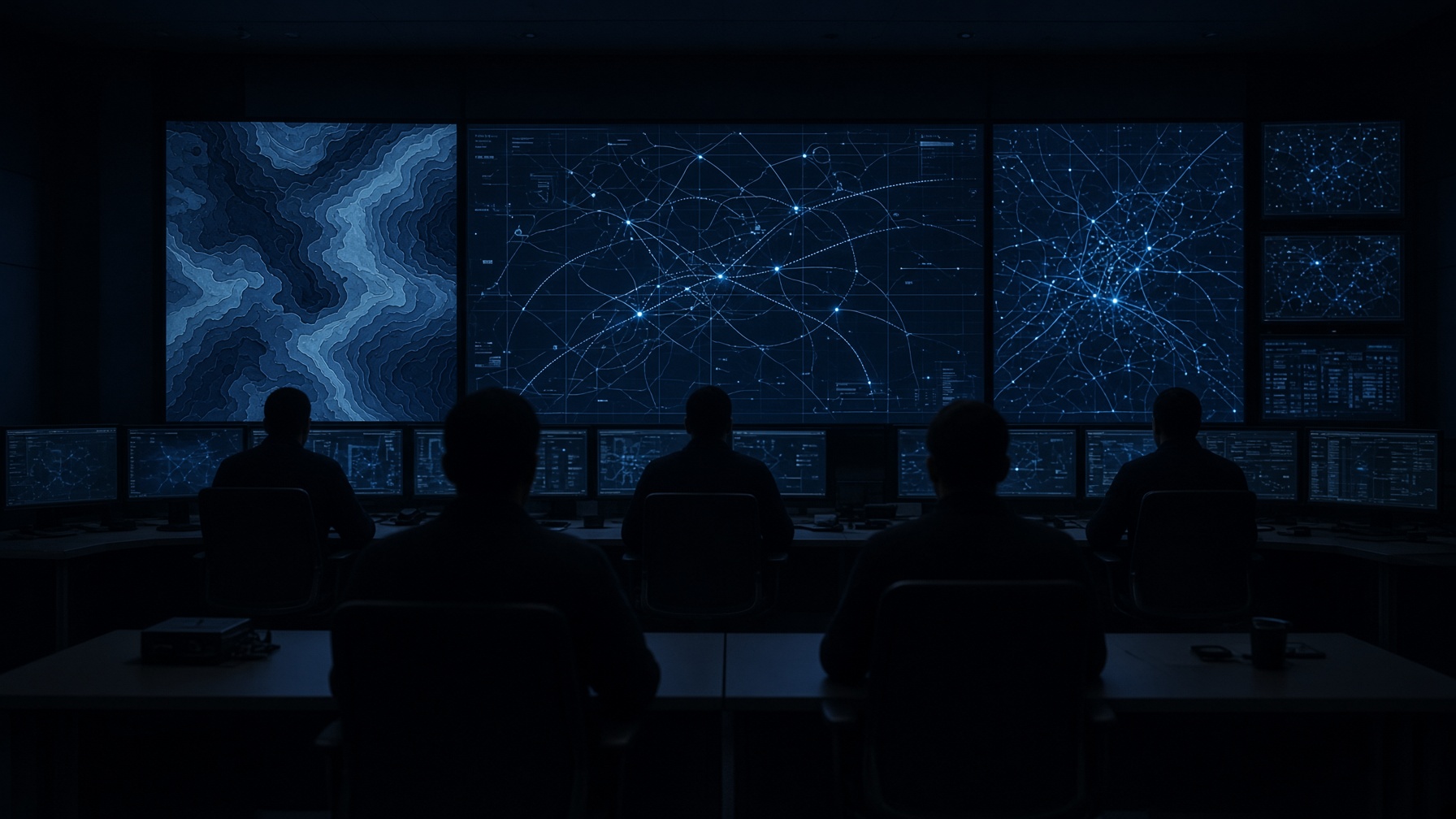 Operations center at night